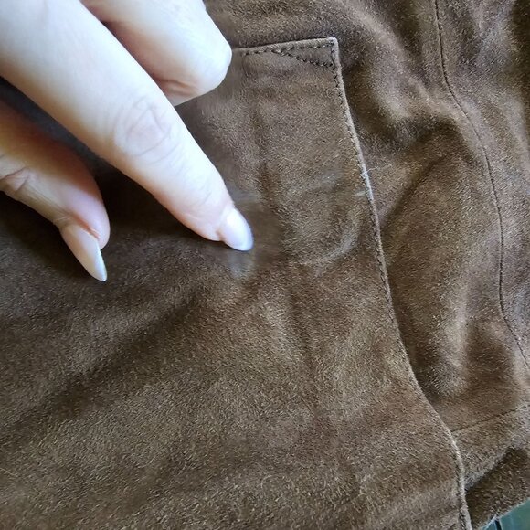 J. Crew Mens Brown Suede Blazer Coat Pockets Two-Button Lined Jacket L - Picture 15 of 16